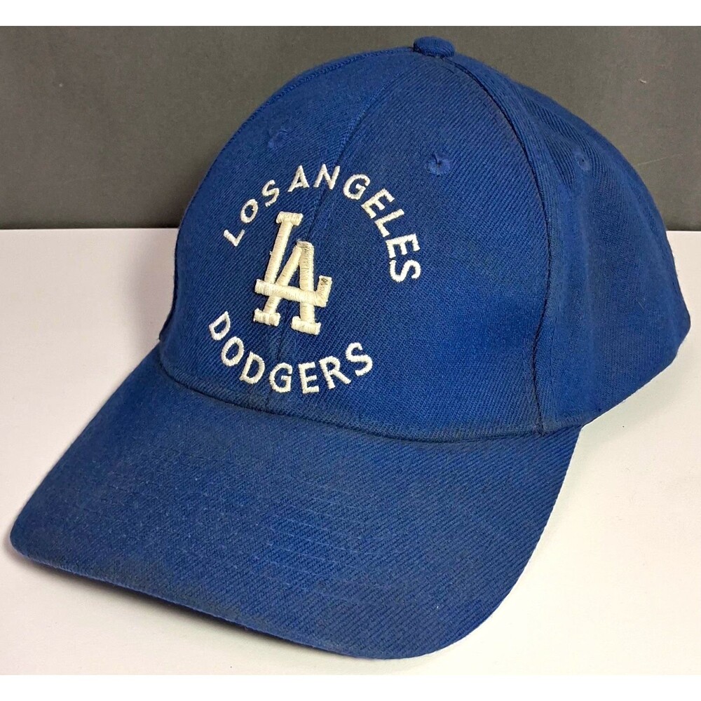 Vintage 90s LA Dodgers Hat Drew Pearson Slouch Strapback MLB Cap Blue
